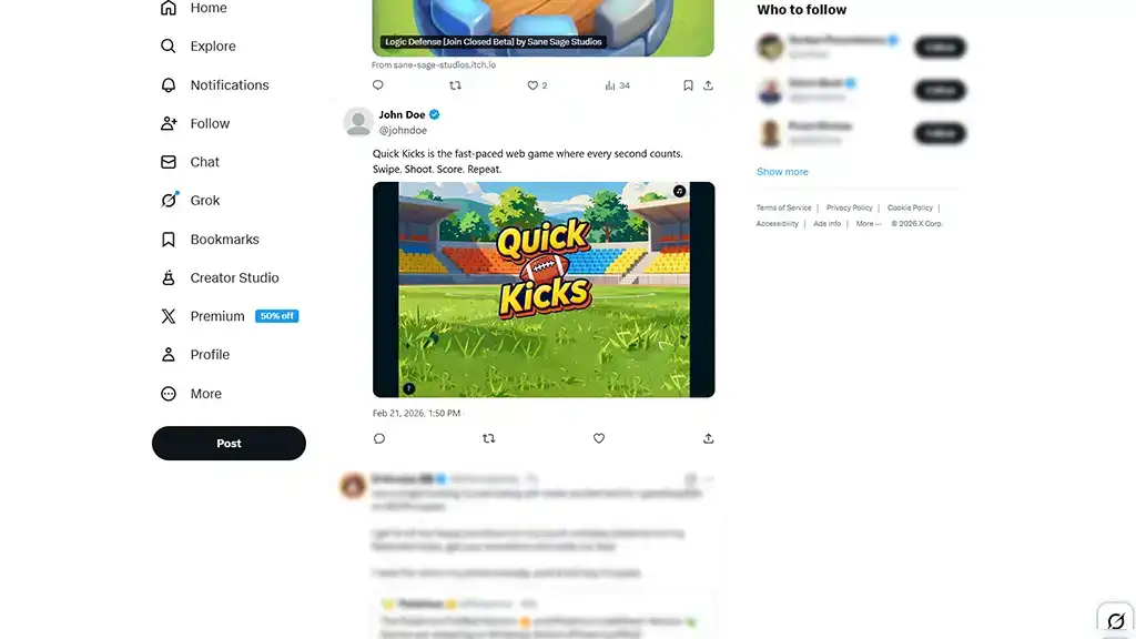 HTML5 game shared in a social media post for viral marketing